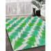 Patterned Green Novelty Rug in Family Room, pat1447