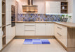 Patterned Royal Blue Rug in a Kitchen, pat1448blu