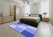 Patterned Royal Blue Rug in a Bedroom, pat1448blu