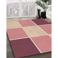 Patterned Red Rug, pat1448brn