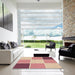 Square Patterned Red Rug in a Living Room, pat1448brn