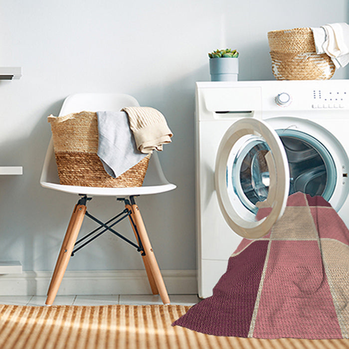 Machine Washable Transitional Red Rug in a Washing Machine, wshpat1448brn