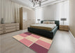 Patterned Red Rug in a Bedroom, pat1448brn