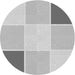 Square Patterned Gunmetal Gray Rug, pat1448gry