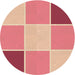 Square Patterned Crimson Red Rug, pat1448org