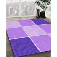 Patterned Pastel Purple Pink Rug, pat1448pur