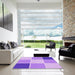 Square Patterned Pastel Purple Pink Rug in a Living Room, pat1448pur