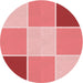 Square Patterned Pastel Pink Rug, pat1448rd