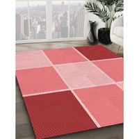 Patterned Pastel Pink Rug, pat1448rd