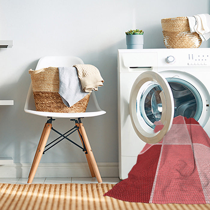 Machine Washable Transitional Pastel Pink Rug in a Washing Machine, wshpat1448rd