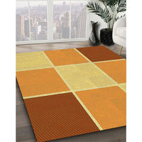 Patterned Orange Red Orange Rug, pat1448yw