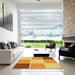 Machine Washable Transitional Orange Red Orange Rug in a Kitchen, wshpat1448yw