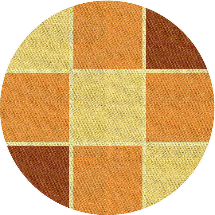 Square Machine Washable Transitional Orange Red Orange Rug in a Living Room, wshpat1448yw