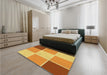 Patterned Orange Red Orange Rug in a Bedroom, pat1448yw