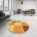 Round Patterned Orange Red Orange Rug in a Office, pat1448yw