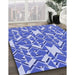 Patterned Jeans Blue Rug in Family Room, pat1449blu