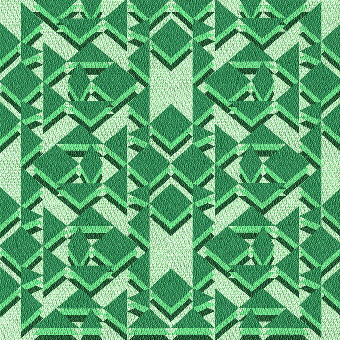 Round Patterned Jade Green Rug, pat1449grn