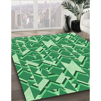 Patterned Jade Green Rug, pat1449grn