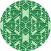 Square Patterned Jade Green Rug, pat1449grn