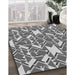 Machine Washable Transitional Silver Gray Rug in a Family Room, wshpat1449gry