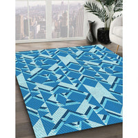 Patterned Blue Rug, pat1449lblu