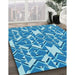 Patterned Blue Rug in Family Room, pat1449lblu