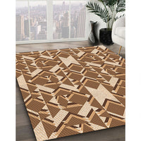 Patterned Saddle Brown Rug, pat1449org