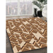 Machine Washable Transitional Saddle Brown Rug in a Family Room, wshpat1449org