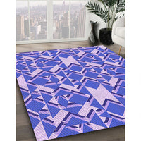 Patterned Bright Lilac Purple Rug, pat1449pur