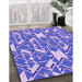 Patterned Bright Lilac Purple Rug in Family Room, pat1449pur