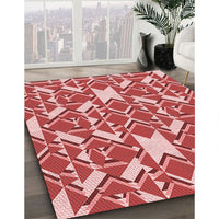 Patterned Light Coral Pink Rug, pat1449rd