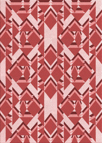 Machine Washable Transitional Light Coral Pink Rug, wshpat1449rd