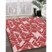 Machine Washable Transitional Light Coral Pink Rug in a Family Room, wshpat1449rd