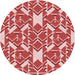 Square Patterned Light Coral Pink Rug, pat1449rd