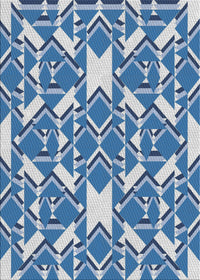 Machine Washable Transitional Jeans Blue Rug, wshpat1449