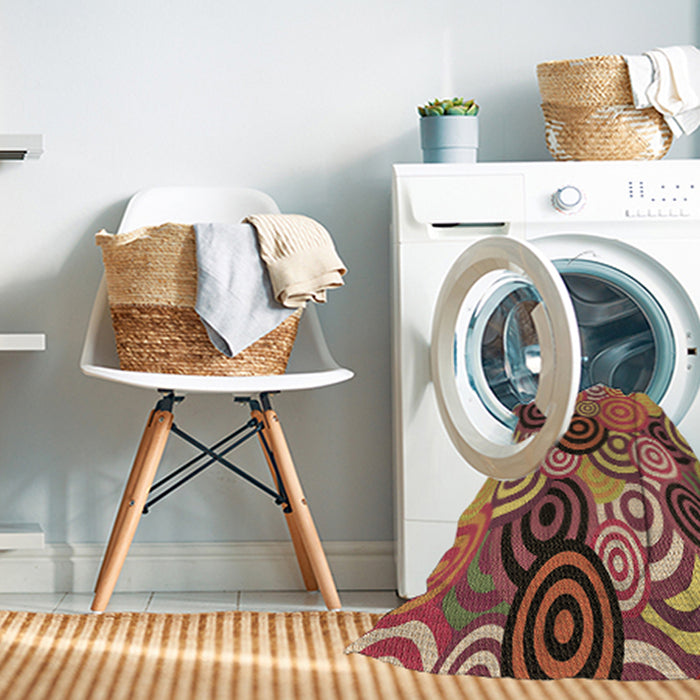 Machine Washable Transitional Bronze Brown Rug in a Washing Machine, wshpat145brn