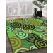 Machine Washable Transitional Army Green Rug in a Family Room, wshpat145grn