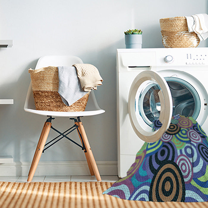 Machine Washable Transitional Purple Haze Purple Rug in a Washing Machine, wshpat145lblu