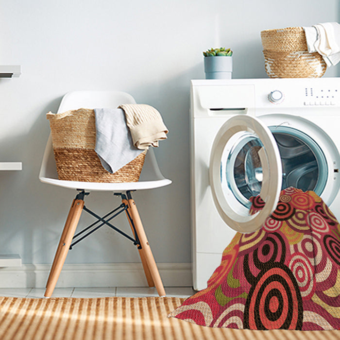 Machine Washable Transitional Red Rug in a Washing Machine, wshpat145org