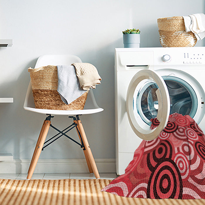 Machine Washable Transitional Red Rug in a Washing Machine, wshpat145rd