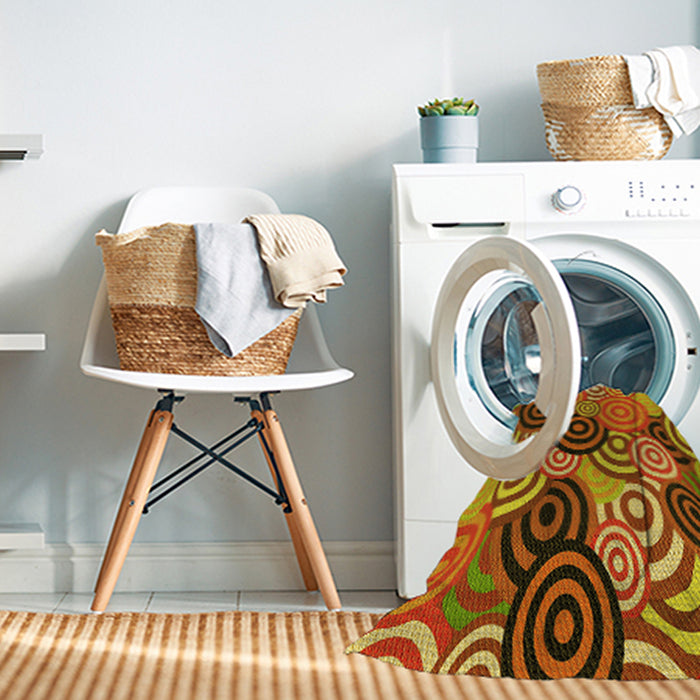 Machine Washable Transitional Yellow Rug in a Washing Machine, wshpat145yw