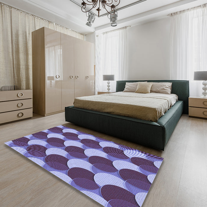 Patterned Purple Rug in a Bedroom, pat1450blu