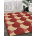 Machine Washable Transitional Red Rug in a Family Room, wshpat1450brn