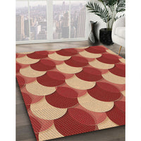 Patterned Red Rug, pat1450brn