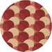 Square Patterned Red Rug, pat1450brn