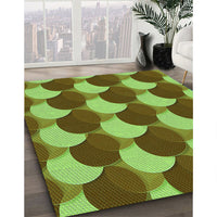 Patterned Dark Bronze Brown Rug, pat1450grn