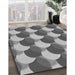 Patterned Cloud Gray Rug in Family Room, pat1450gry