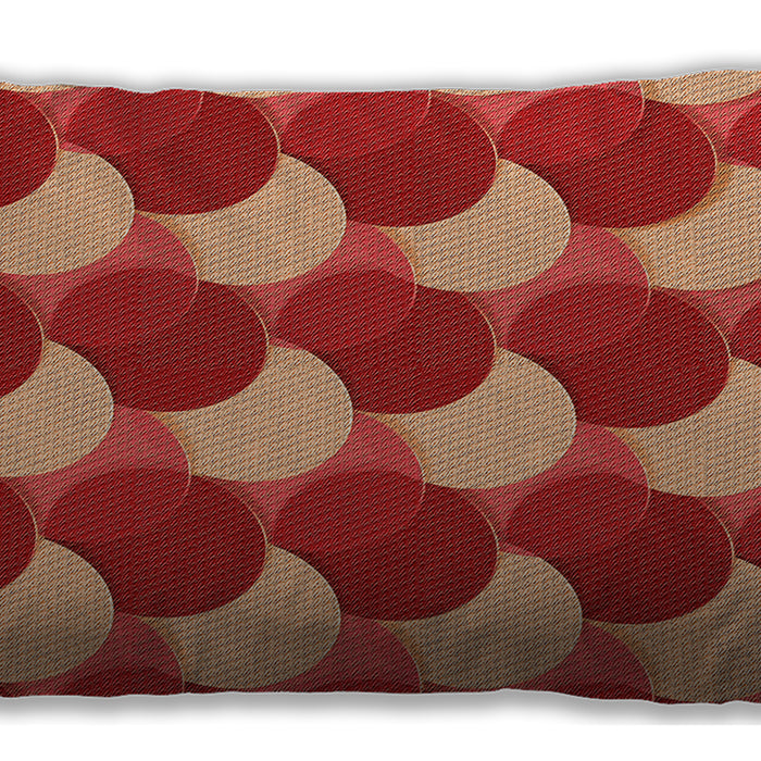 Patterned Rectangular Orange Lumbar Throw Pillow, 13 inch by 19 inch, lbpat1450org