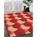 Patterned Orange Rug in Family Room, pat1450org