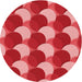 Square Patterned Red Rug, pat1450rd